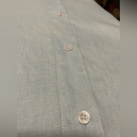 J Jill 100% Linen Long Sleeve Button Front Plus Size 1X Shirt Top.  Light Blue. - Picture 8 of 10